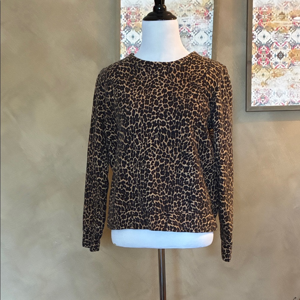 J. Crew Leopard Print Pullover - Brown & Black